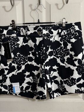 The Limited Black & White Floral Bermuda Shorts